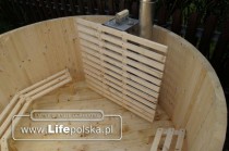 Zabudowa pieca w balii ogrodowej Balie i Sauny Ogrodowe www.LifePolska.pl